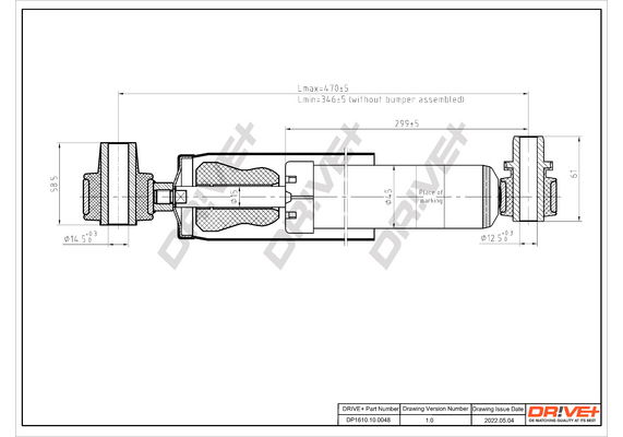 Stoßdämpfer Hinterachse Dr!ve+ DP1610.10.0048 von Dr!ve+