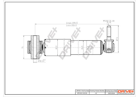 Stoßdämpfer Hinterachse Dr!ve+ DP1610.10.0133 von Dr!ve+