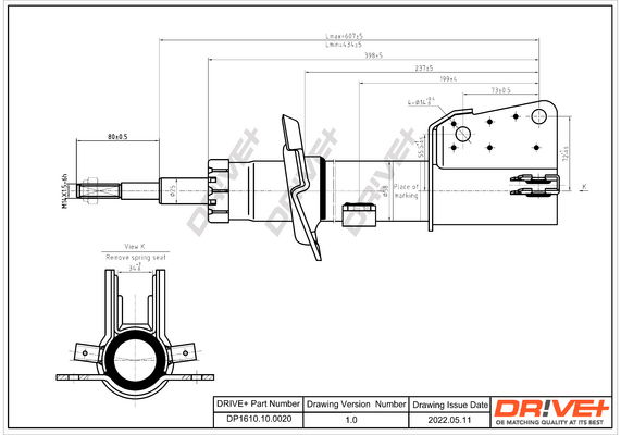 Stoßdämpfer Vorderachse Dr!ve+ DP1610.10.0020 von Dr!ve+