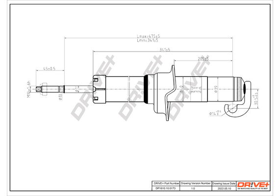 Stoßdämpfer Vorderachse Dr!ve+ DP1610.10.0173 von Dr!ve+
