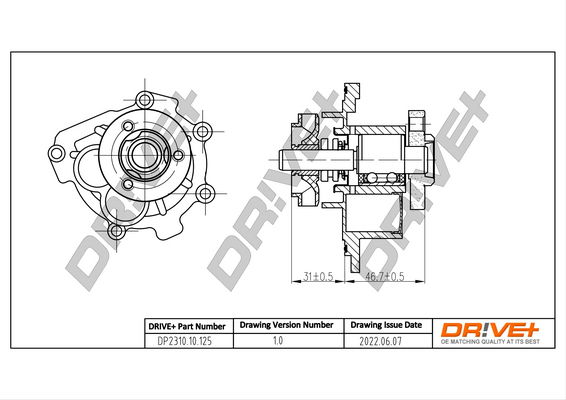 Wasserpumpe, Motorkühlung Dr!ve+ DP2310.10.125 von Dr!ve+