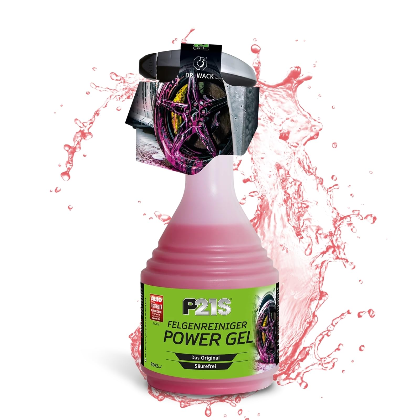DR. WACK P21S Felgenreiniger Power Gel 750 ml - Felgen-Spray mit Gel-Formel & Wirkindikator - Schnelle & schonende Reinigung - säurefrei & biologisch abbaubar - Hochwertige Autopflege von Dr. Wack