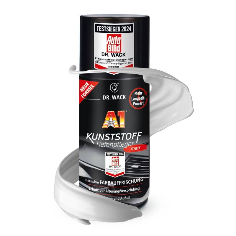 DR. WACK - A1 Kunststoff Tiefenpfleger matt 250 ml - Auto Kunststoffpflege für innen & außen - UV-Schutz & Schutz vor Alterung/Versprödung - Hochwertige Autopflege von Dr. Wack