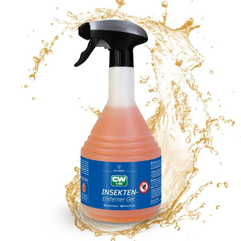 DR. WACK CW1:100 Insektenentferner-Gel Auto 750 ml - Spray mit Super-Gel-Formel - schonende Reinigung - Auto Reinigungsgel für Scheibe, Scheinwerfer & Frontbereich - Hochwertige Autopflege von Dr. Wack