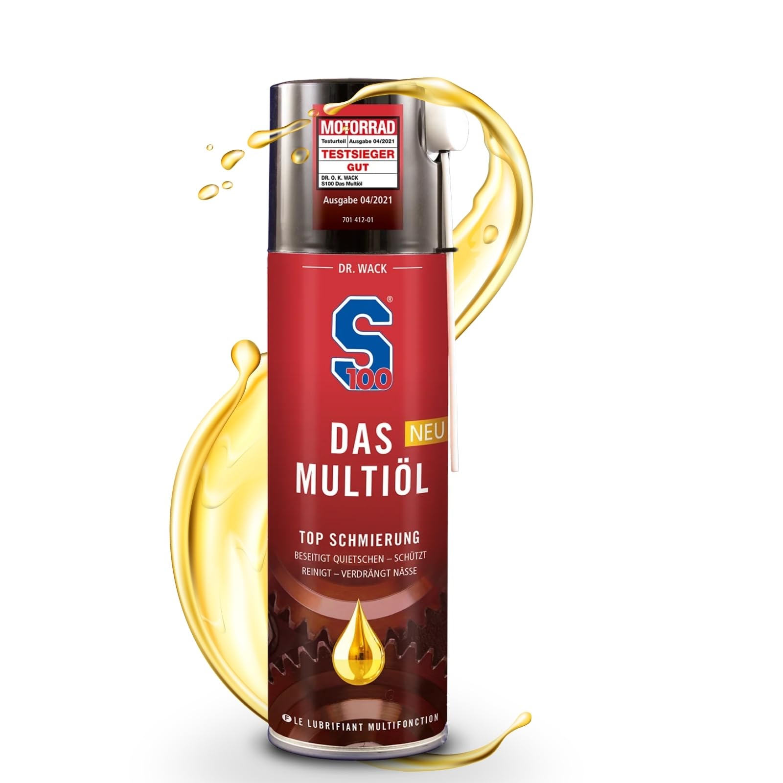 DR. WACK S100 Das Multiöl 300 ml - Multifunktionsöl für Motorrad - Effektive Schmierung & schonende Reinigung - Schutz vor Korrosion - Kriechöl Rostlöser - Hochwertige Motorradpflege DR. WACK S100 Das Multiöl 300 ml - Multifunktionsöl für Motorrad - Effektive Schmierung & schonende Reinigung - Schutz vor Korrosion - Kriechöl Rostlöser - Hochwertige Motorradpflege von Dr. Wack