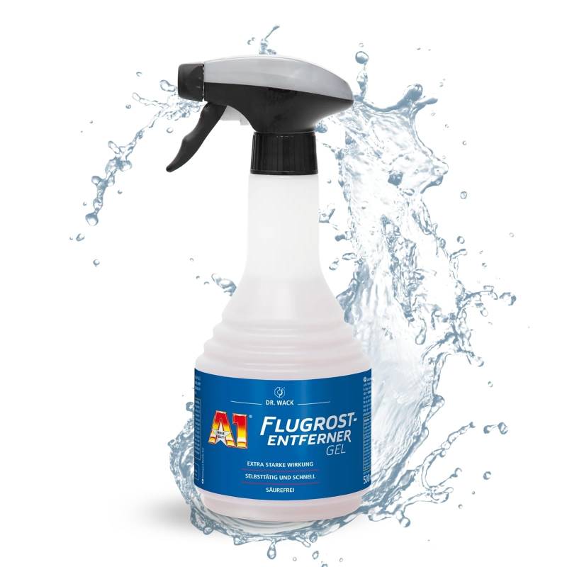 DR. WACK A1 Flugrost-Entferner Gel Auto 500 ml - Rost-Entferner mit Gel-Formel & Wirkindikator - Gegen Korrosion & Industriestaub - Für Lack, Kunststoff & Metall - Hochwertige Autopflege von Dr. Wack