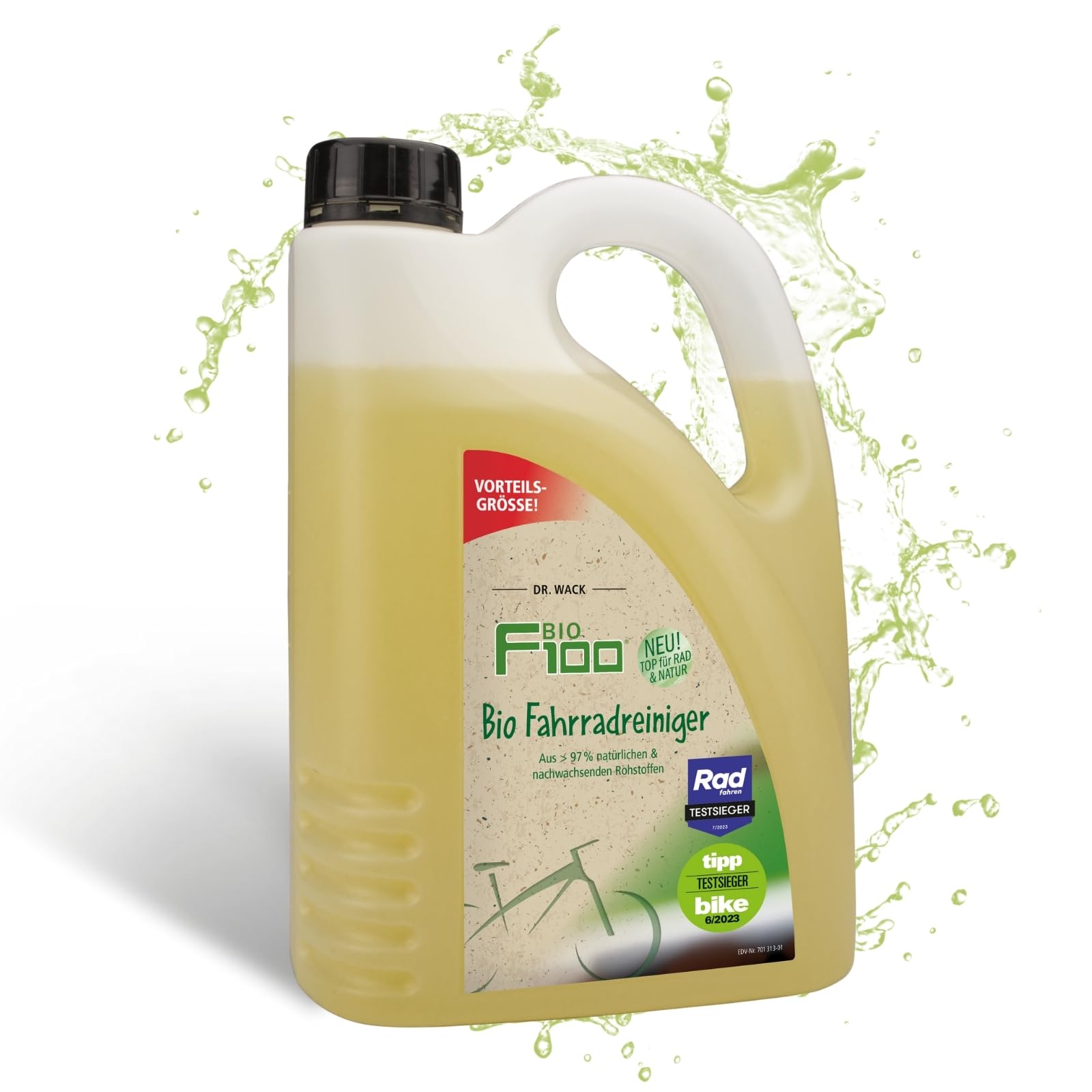DR. WACK - F100 Bio Fahrradreiniger 2 Liter - Reinigungsmittel für das gesamte Fahrrad - Bio Fahrradpflegemittel - Reinigungsspray biologisch abbaubar & materialschonend - Hochwertige Fahrradpflege DR. WACK - F100 Bio Fahrradreiniger 2 Liter - Reinigungsmittel für das gesamte Fahrrad - Bio Fahrradpflegemittel - Reinigungsspray biologisch abbaubar & materialschonend - Hochwertige Fahrradpflege von Dr. Wack