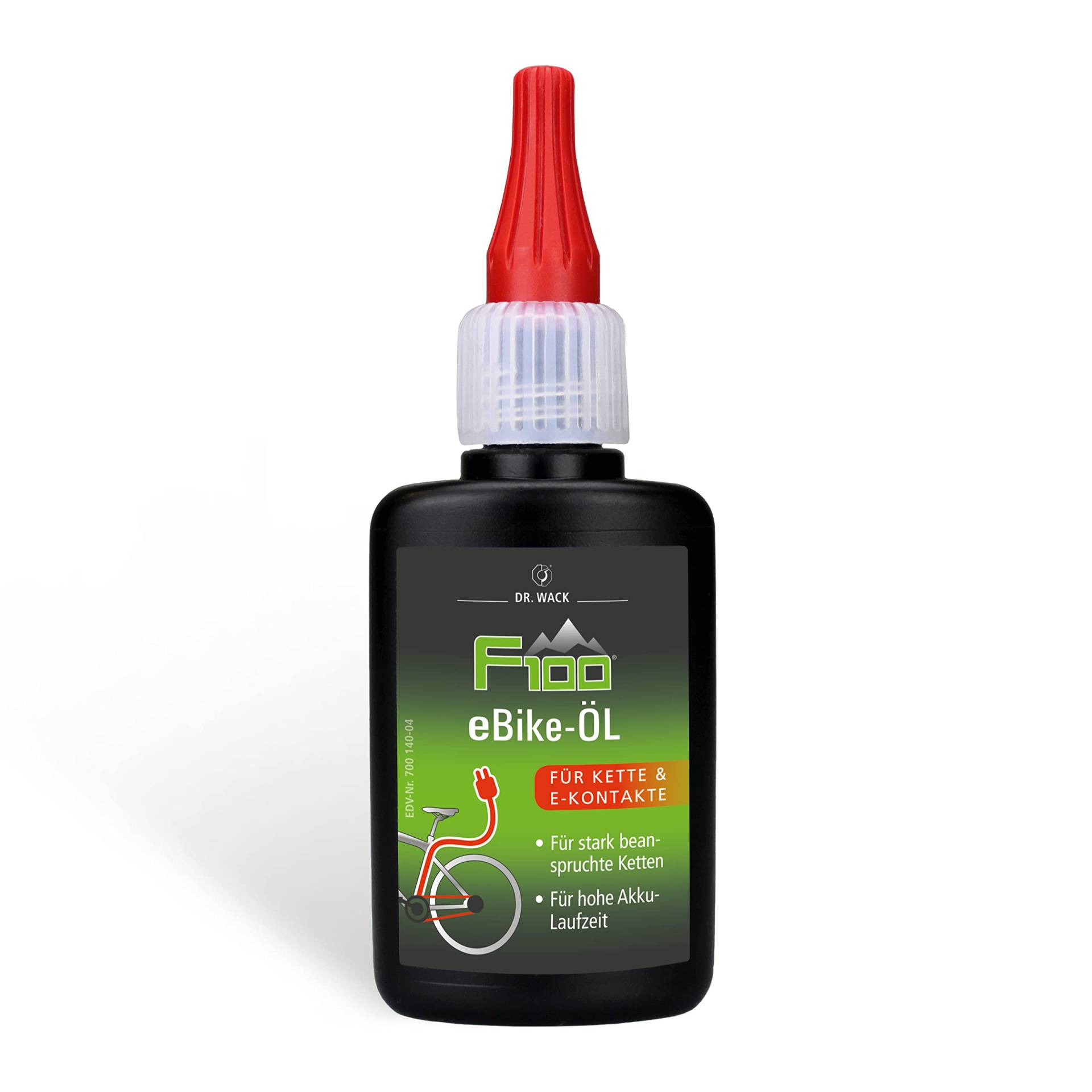 DR. WACK F100 Kettenöl für E-Bike 50 ml - Kettenschmiermittel für weniger Verschleiß & Reibung - Kettenpflegeöl für Elektrofahrrad - Schmiermittel für Ebike Ketten - Hochwertige Fahrradpflege DR. WACK F100 Kettenöl für E-Bike 50 ml - Kettenschmiermittel für weniger Verschleiß & Reibung - Kettenpflegeöl für Elektrofahrrad - Schmiermittel für Ebike Ketten - Hochwertige Fahrradpflege von Dr. Wack