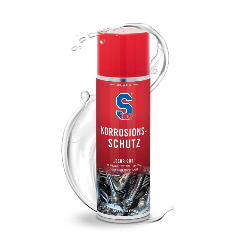 DR. WACK S100 Korrosions-Schutz für Motorrad 300 ml - Korrosionsschutz Spray gegen Rost & Feuchtigkeit - Motorrad Winterpflege - Gummi-, Lack- & Kunststofffreundlich - Hochwertige Motorradpflege von Dr. Wack