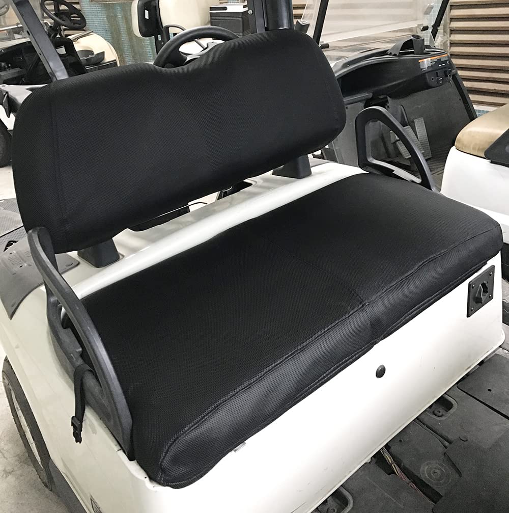 Golfwagen-Sitzbezug | Polyester-Netzstoff-Sitzbezug | atmungsaktive Bank-Sitzauflage für Club Car DS/Precedent EZGO TXT/RXV & Yamaha - schwarz (Sitz- und Rücksitzbezug) von Dr.Acces