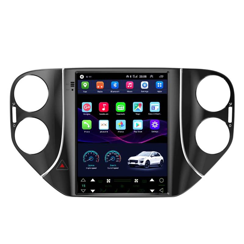 Android 10 VE cal Bildschirm Autoradio für VW Volkswagen Tiguan 2010-2016, Multimedia-Navigation GPS-Stereo 2 ohne DVD,4g+wifi 2g+32g von Dr.Lefran