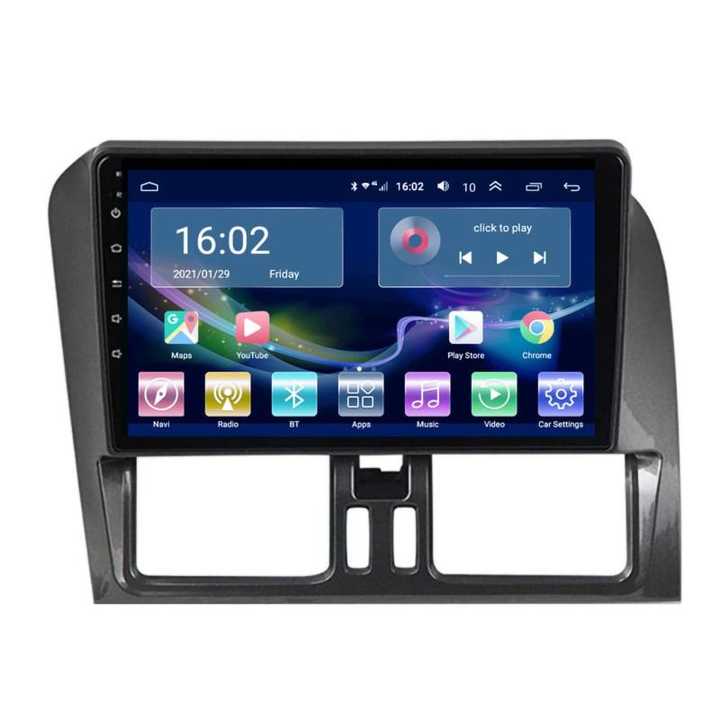 Dr.Lefran Auto-Navigation, Android 10 Multimedia Player für Volvo XC60 2009-2012, BT Carplay DVD, lebenslange Karten-Updates, Original Lenkradsteuerung, mit Rückfahrkamera,4g+WiFi 2g+32g von Dr.Lefran