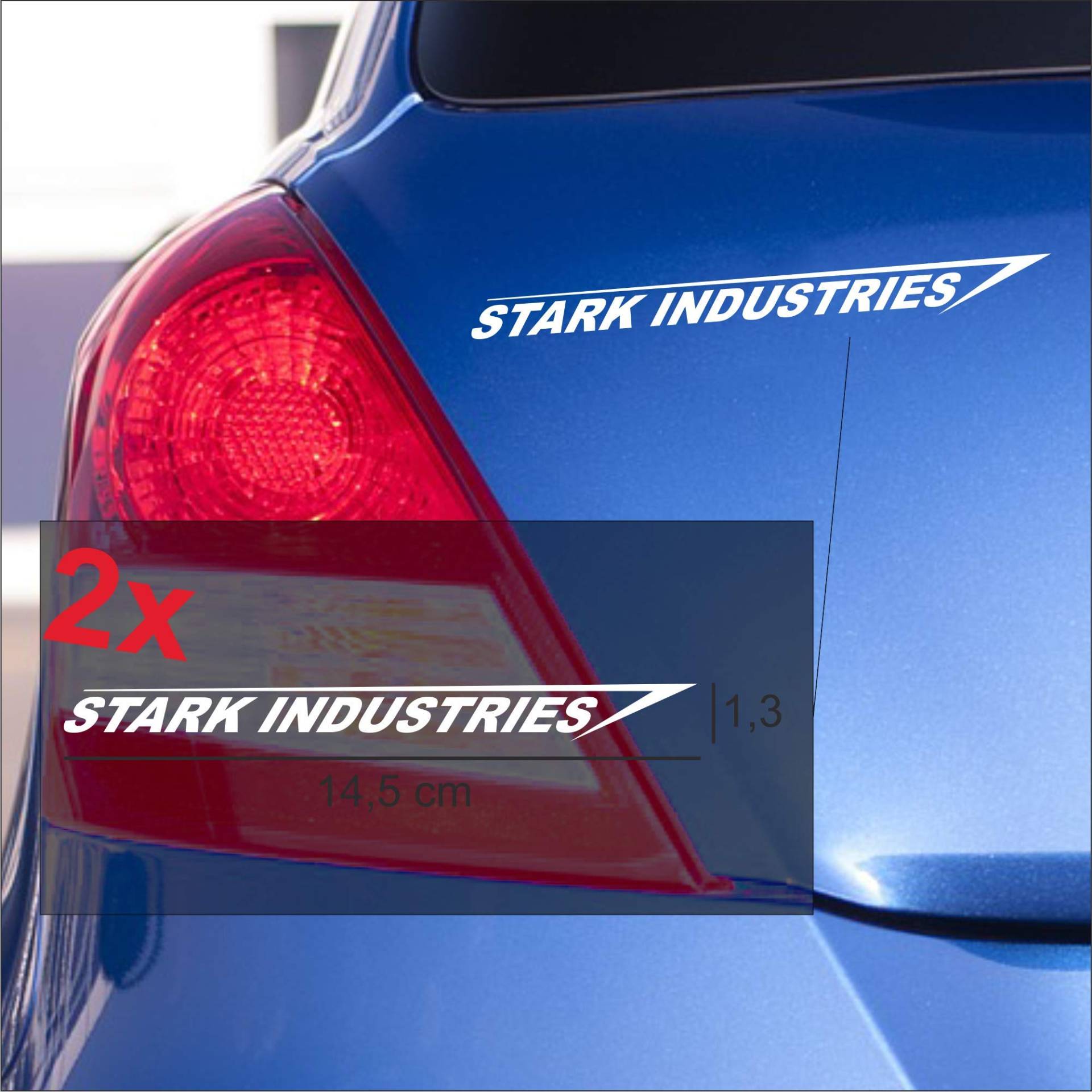 2X Stark Industries 14,5cm Autoaufkleber JDM Sticker Iron Dub Stark (Schwarz) von KONGZEE