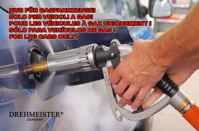 LPG Adapter Set M10 - extra lang - Tankadapter mit Etui - für Gasfahrzeuge - Alle Europa Autogas Adapter (M10/W21.8) von Drehmeister