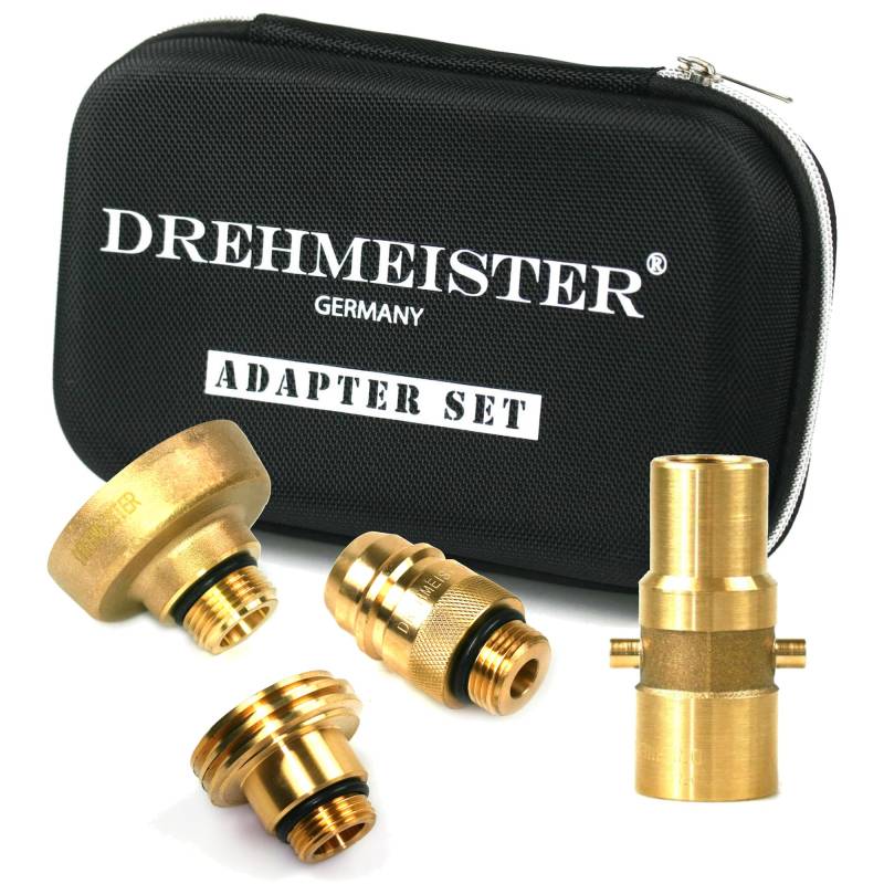 Drehmeister LPG Adapter Set M16 - extra lang - Tankadapter mit Etui - für Gasfahrzeuge - Alle Europa Autogas Adapter (M16/W21.8/extra lang) von Drehmeister