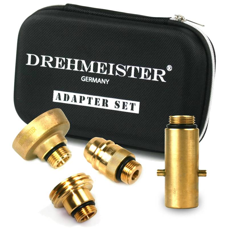 Drehmeister LPG Adapter Set W21.8 Tankadapter-mit Etui - für Gasfahrzeuge - Alle Europa Autogas Adapter (W21.8) von Drehmeister