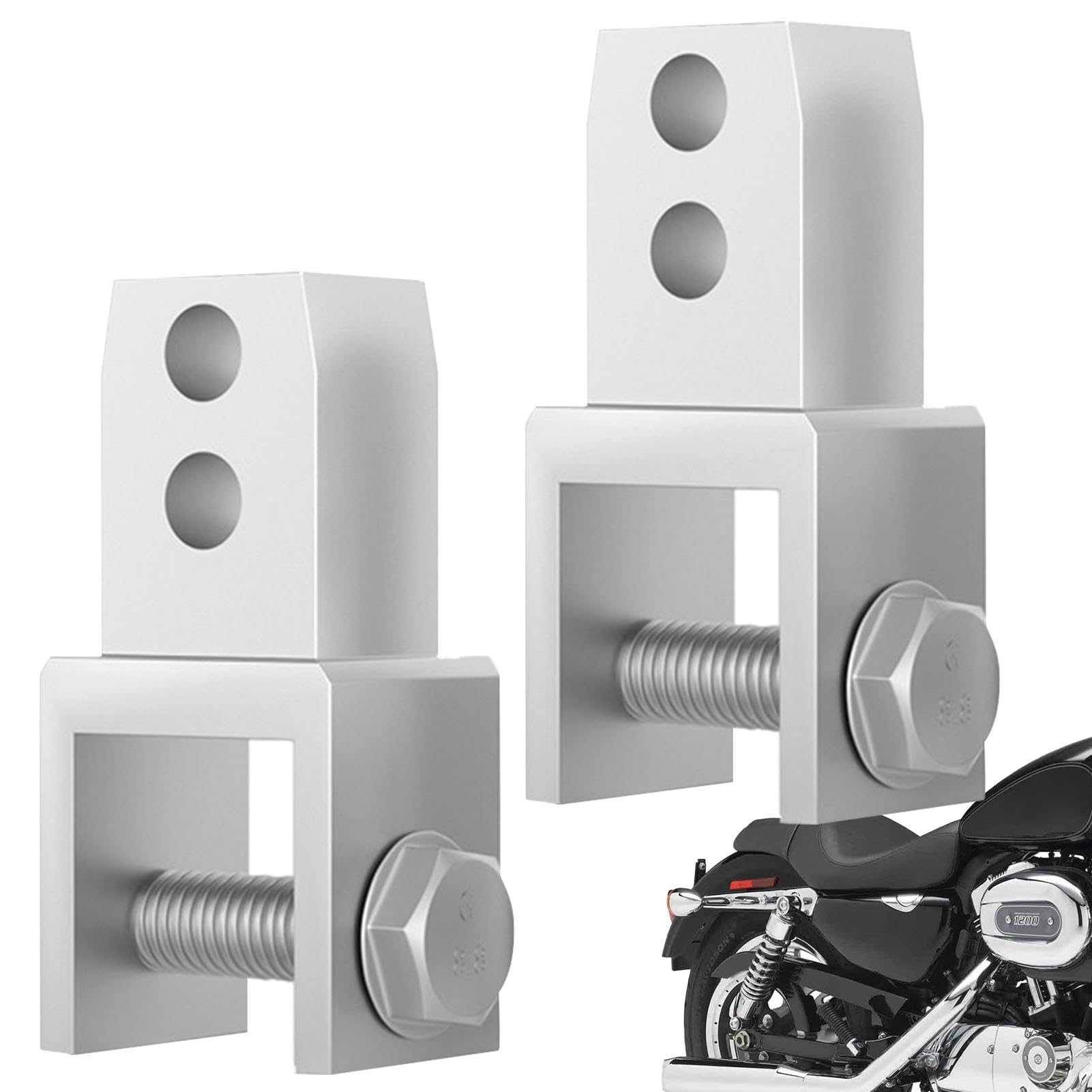 Dreuhuing Motorrad-Stoßdämpfer-Verlängerung, Stoßdämpfer-Verlängerung | 2 Stück Stoßdämpferverlängerungshalterungen aus Aluminiumlegierung,Mit Schrauben-Stoßdämpfer-Verlängerungshalterungen, vorderer Dreuhuing Motorrad-Stoßdämpfer-Verlängerung, Stoßdämpfer-Verlängerung | 2 Stück Stoßdämpferverlängerungshalterungen aus Aluminiumlegierung,Mit Schrauben-Stoßdämpfer-Verlängerungshalterungen, vorderer von Dreuhuing