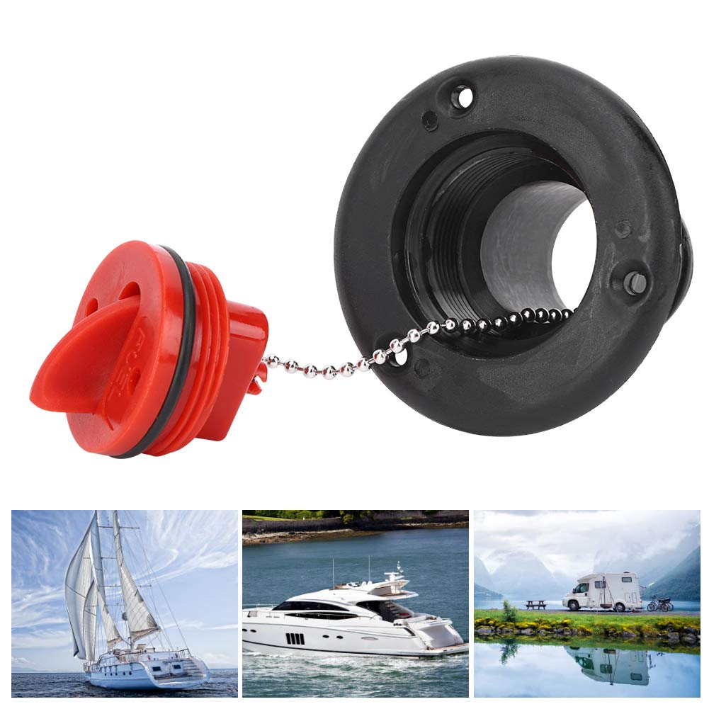 Yachtmotorhäuser für Decksfüllung Kraftstofftank - Feststoff -ABS Kunststoffmaterial Eisbrennstoff 1 Pack Weißes Boot Zubehör (BLACK) von Drfeify