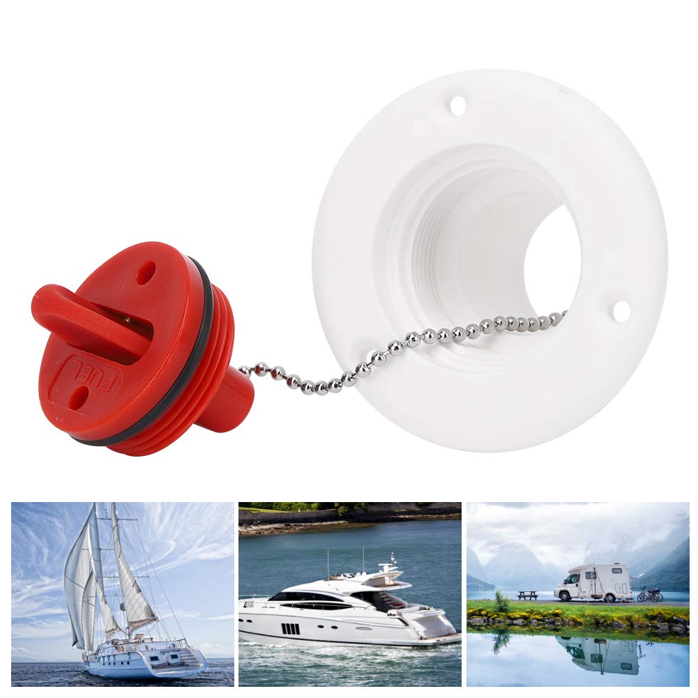 Yachtmotorhäuser für Decksfüllung Kraftstofftank - Feststoff -ABS Kunststoffmaterial Eisbrennstoff 1 Pack Weißes Boot Zubehör (WHITE) von Drfeify