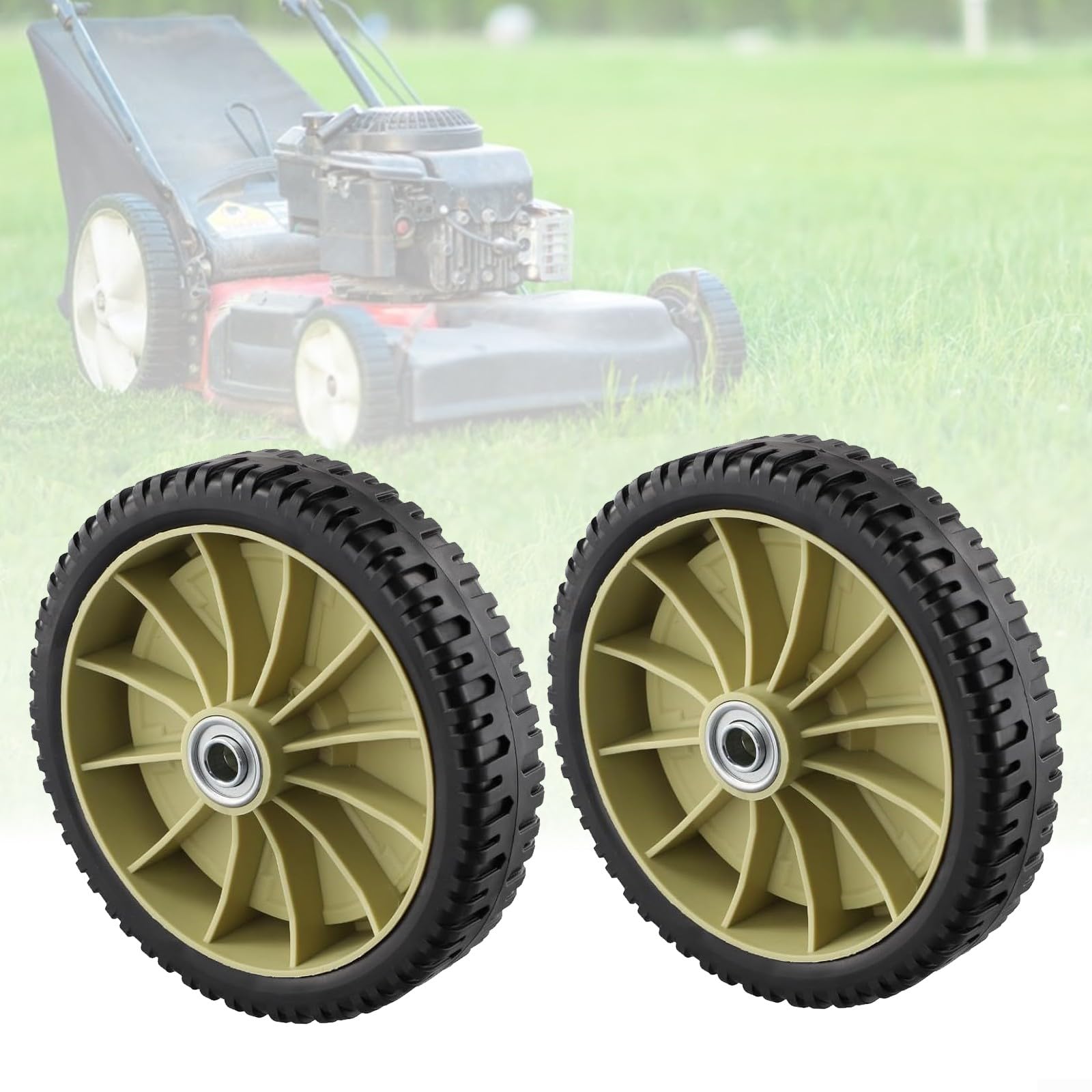 Rasenmäher-Räder, 19,5 cm Durchmesser, Kunststoff-Räder für Rasenmäher, Ersatzräder für Rasenmäher, Ersatzteil, Zubehör, 2 Stück Rasenmäher-Räder, 19,5 cm Durchmesser, Kunststoff-Räder für Rasenmäher, Ersatzräder für Rasenmäher, Ersatzteil, Zubehör, 2 Stück von Drhomeam