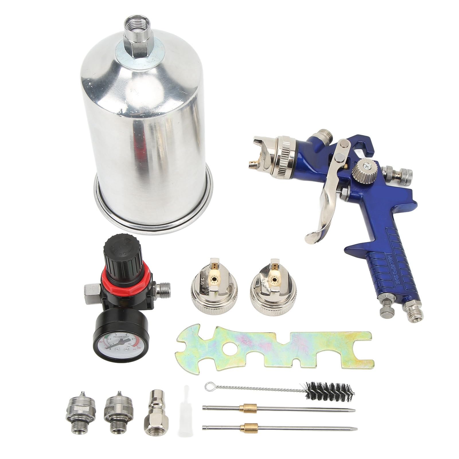 HVLP Gravity Feed Air Spray Kit, Professional Detail Paint Sprayer with 1.4mm 1.7mm 2.0mm Nozzles for Car Furniture Wall Surface Spraying Aluminum Stainless Steel HVLP Gravity Feed Air Spray Kit, Professional Detail Paint Sprayer with 1.4mm 1.7mm 2.0mm Nozzles for Car Furniture Wall Surface Spraying Aluminum Stainless Steel von DriKou