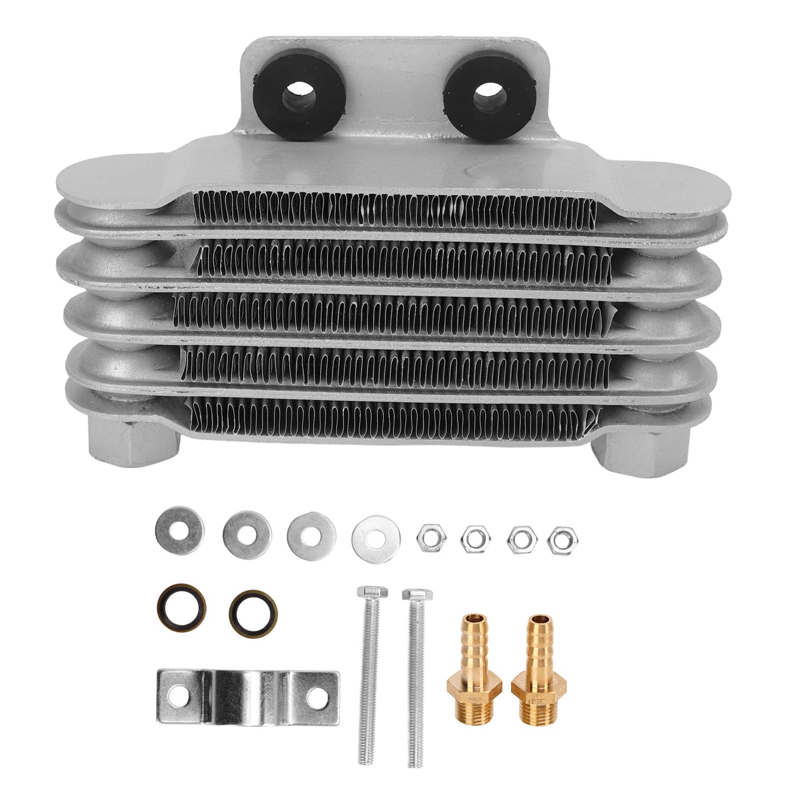Motorrad-Ölkühler-Kit, Hochleistungs-Aluminium-Motoröl kühler Kühler mit Adaptern für 50 250 Dirt Bike ATV Motorrad-Ölkühler-Kit, Hochleistungs-Aluminium-Motoröl kühler Kühler mit Adaptern für 50 250 Dirt Bike ATV von DriKou