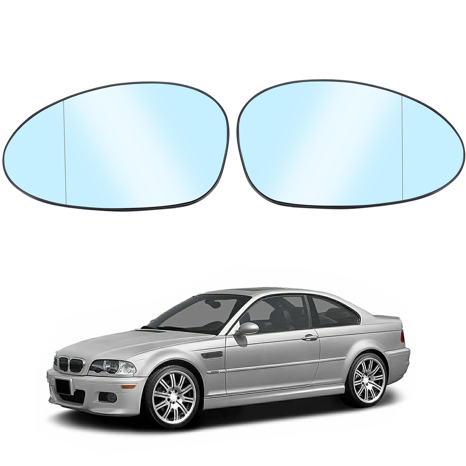 Spiegelgläser Kompatibel Mit BMW E90 / E91 / E92 / E93-2005-2008, Blau Beheiztes Außenspiegelglas von DriSubt