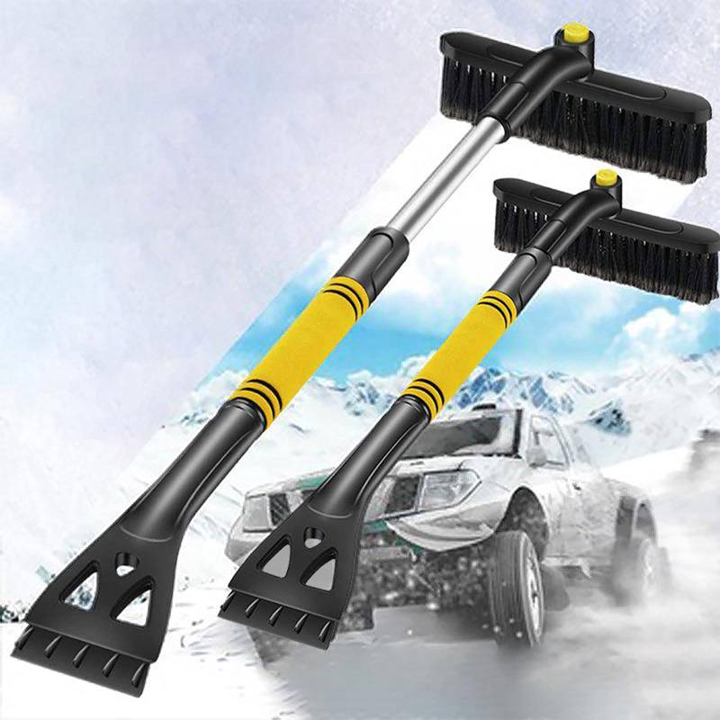 2-in-1 Eiskratzer Auto Reinigungsbürste Eiskratzer Schneebesen Abnehmbarer Eisschaber für Autos Truck SUV Windschutzscheibe (64-80 cm Gelb) von DriSubt