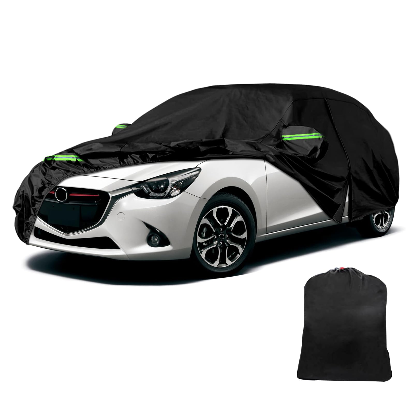 Auto Abdeckung für Mazda 2（2002-2023） Oxford Baumwolle Wasserdicht für Regen Sonne Staub Schutz Auto Plane von DriSubt