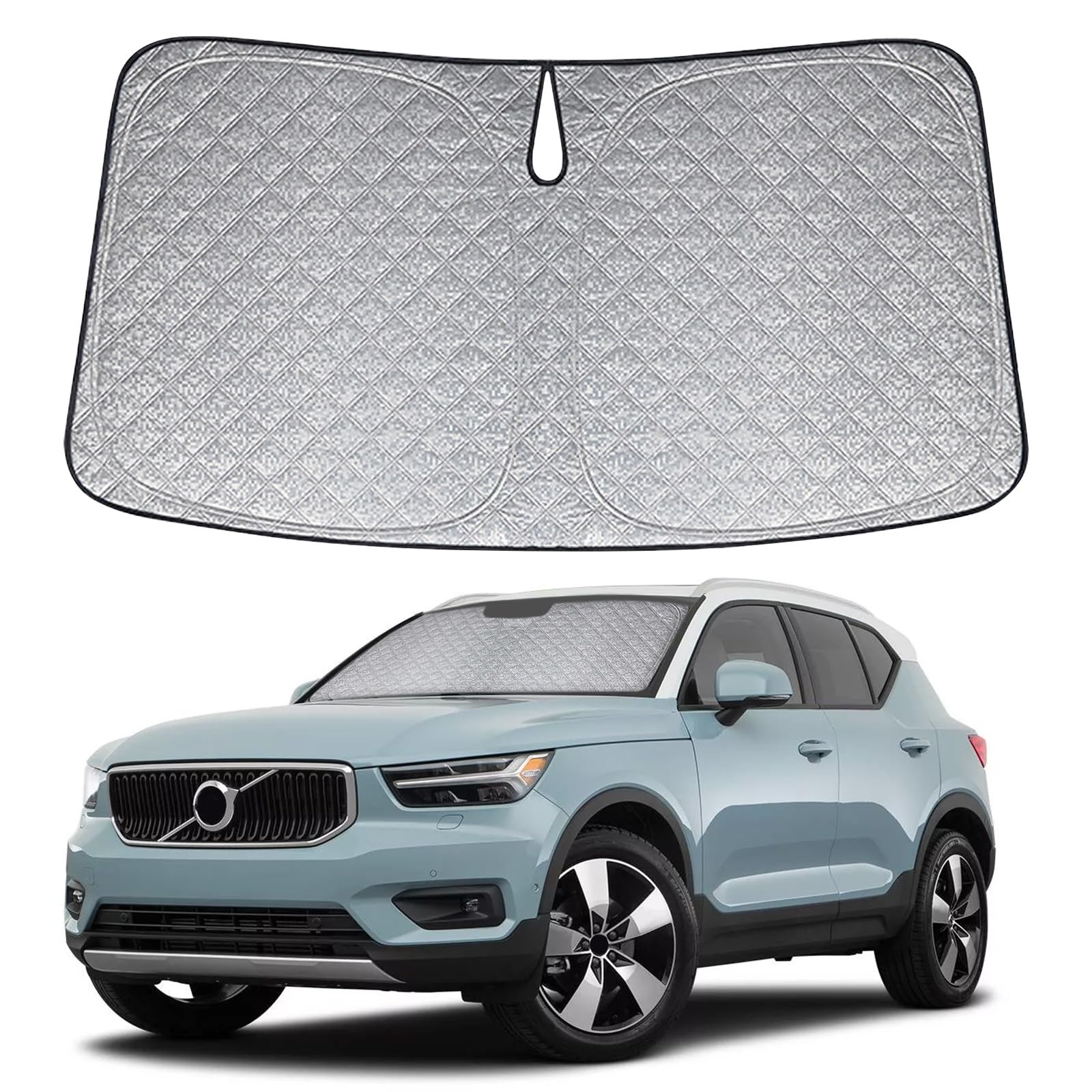 Auto Frontscheibe Innen Sonnenschirm Abdeckung Geeignet für Volvo XC40 2017-2024, Sommer Windschutzscheibe Abdeckung (Volvo XC40 2017-2024) von DriSubt