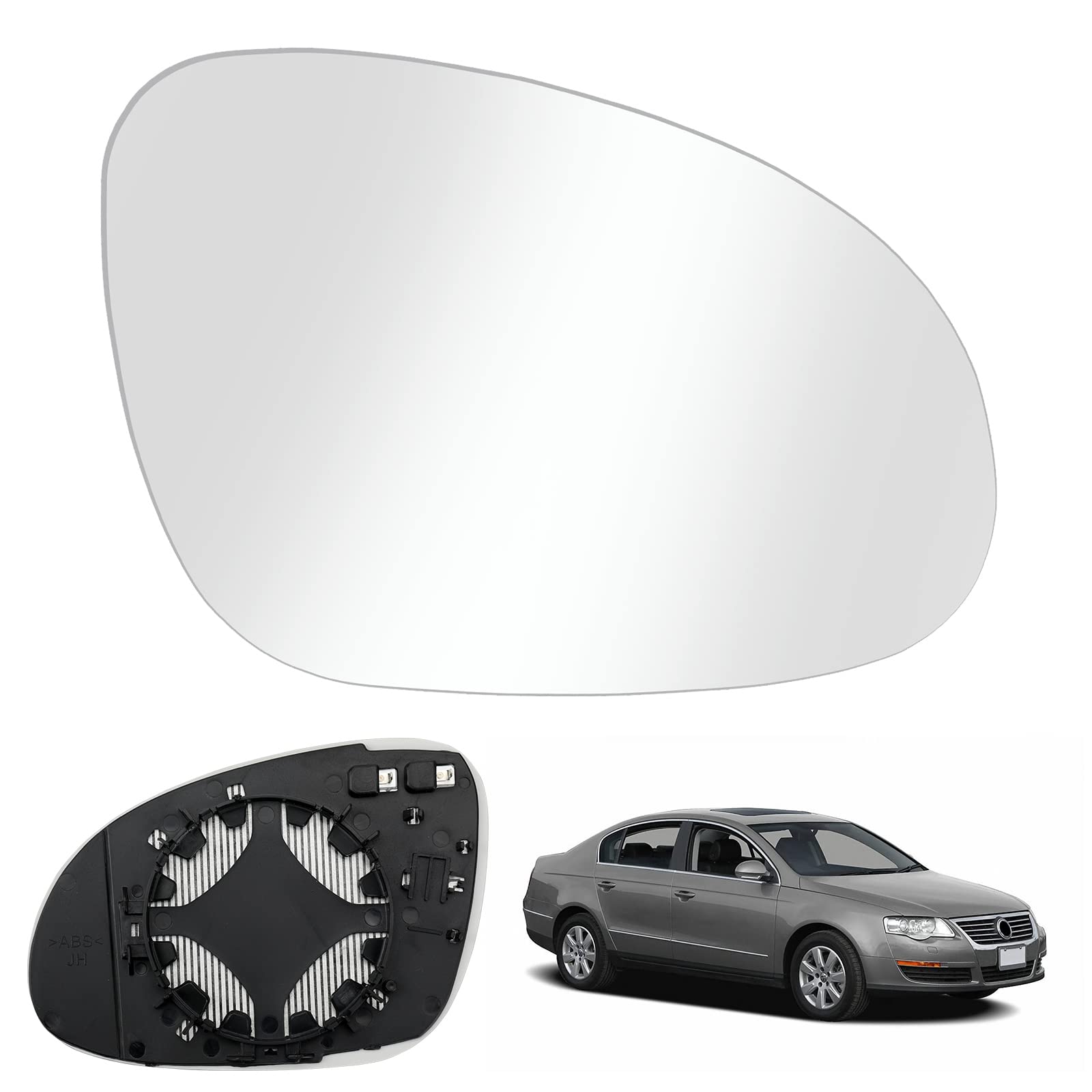 Auto Rechts Außen Spiegelglas für VW Passat B6 2007-2011, Auto Rückspiegel Glas Beheiztes Außenspiegelglas Türspiegelglas für Passat B6 2007-2011,GOLF MK5 2003-2008 Auto Rechts Außen Spiegelglas für VW Passat B6 2007-2011, Auto Rückspiegel Glas Beheiztes Außenspiegelglas Türspiegelglas für Passat B6 2007-2011,GOLF MK5 2003-2008 von DriSubt