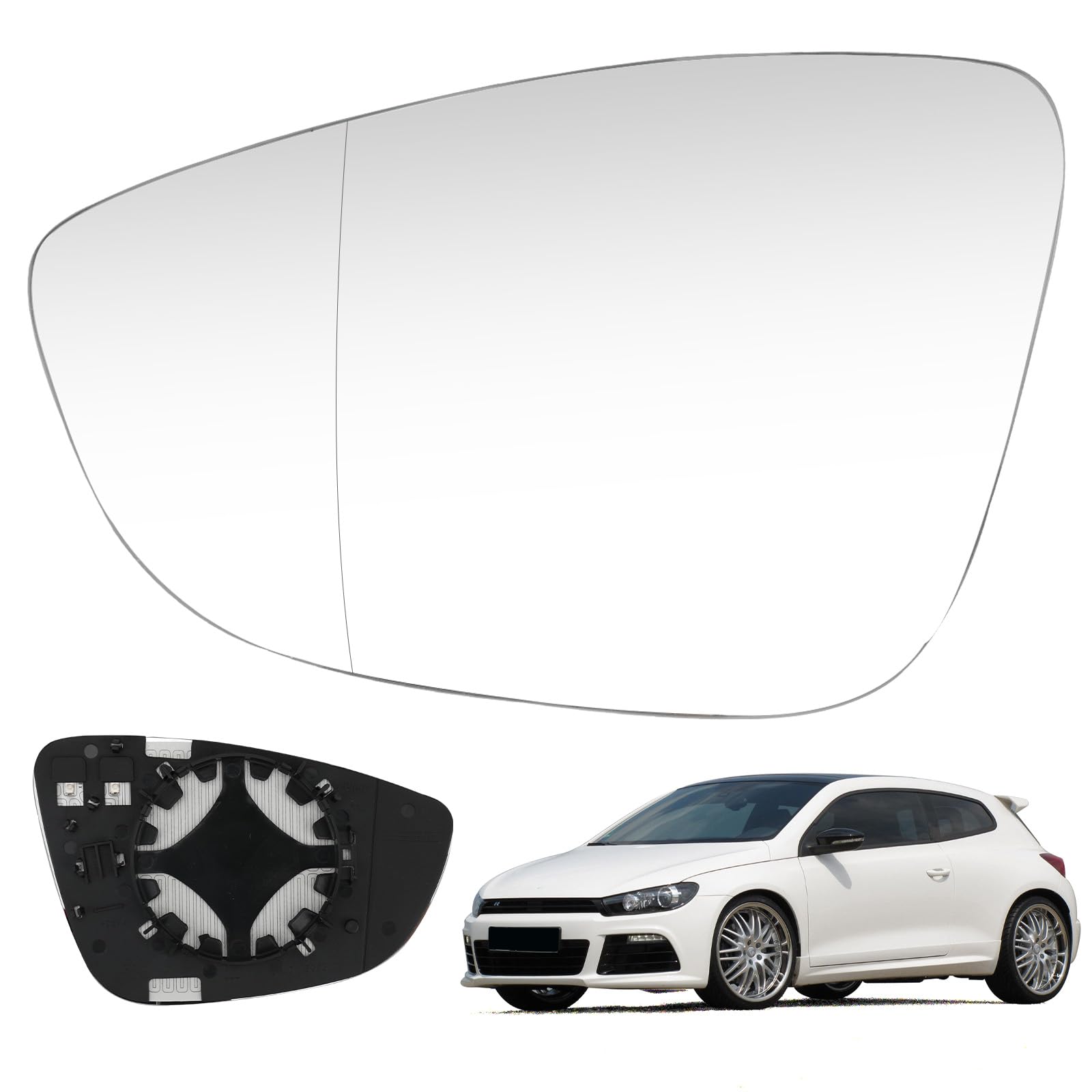 Spiegelglas kompatibel mit VW Scirocco MK3 2008-2017, PASSAT B7 2010-2014, beheizte Flügelseite Glasspiegel Left von DriSubt