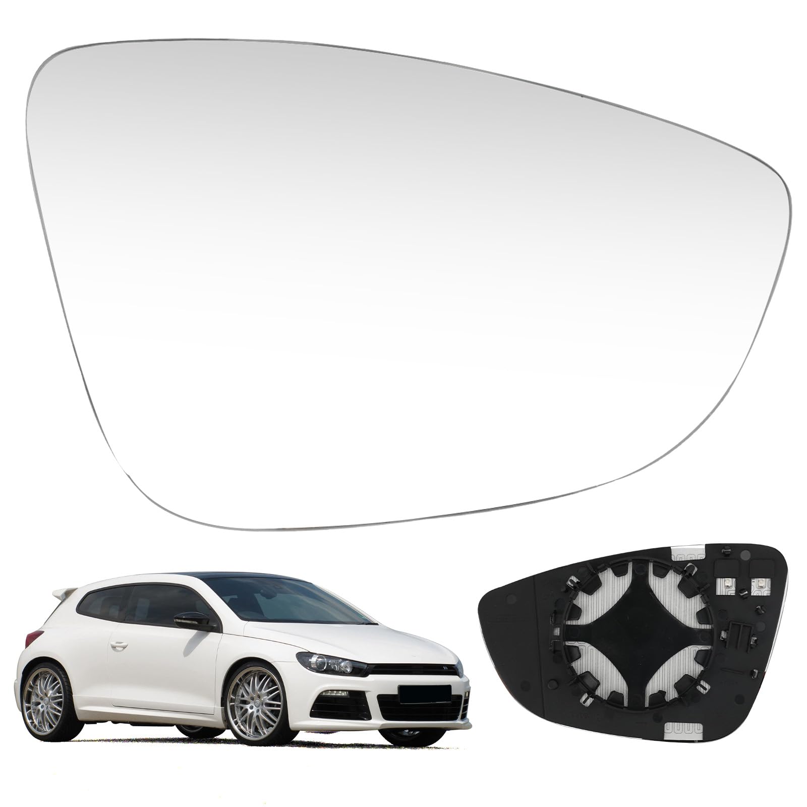 Spiegelglas kompatibel mit VW Scirocco MK3 2008-2017, PASSAT B7 2010-2014, beheizte Flügelseite Glasspiegel Right von DriSubt