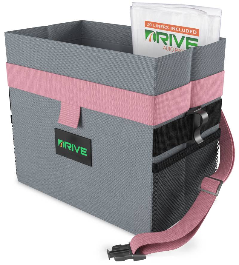 Drive Auto Products wasserdichte Müllbeutel für Auto Pink von Drive Auto Products