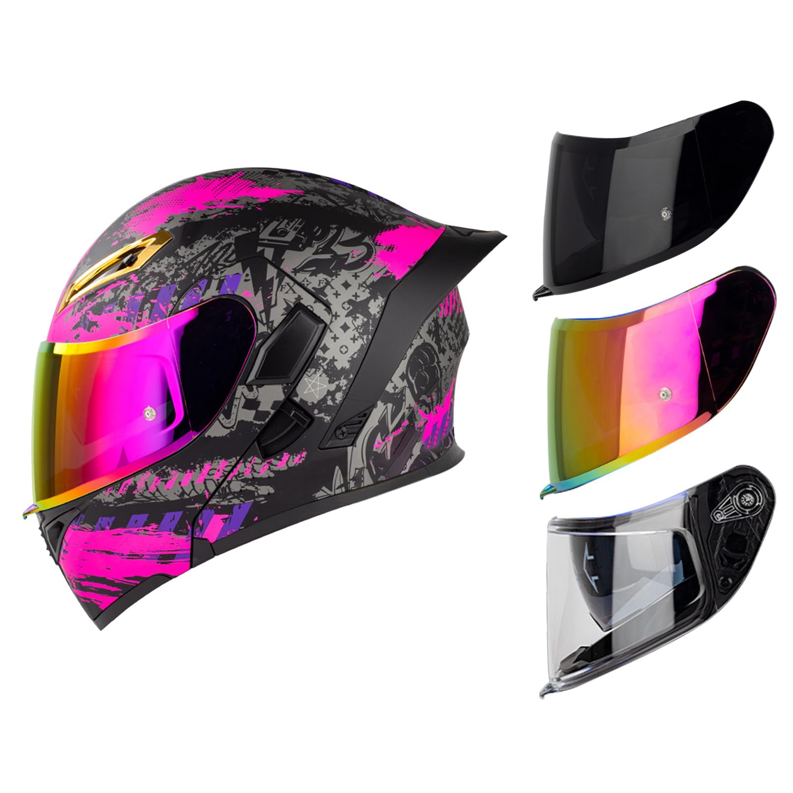 DriveNova Klapphelm Modularer Helm mit Doppelvisier, ECE/DOT Zertifiziert Motorrad Helm Integralhelm Jethelm für Erwachsene Damen und Herren DriveNova Klapphelm Modularer Helm mit Doppelvisier, ECE/DOT Zertifiziert Motorrad Helm Integralhelm Jethelm für Erwachsene Damen und Herren von DriveNova
