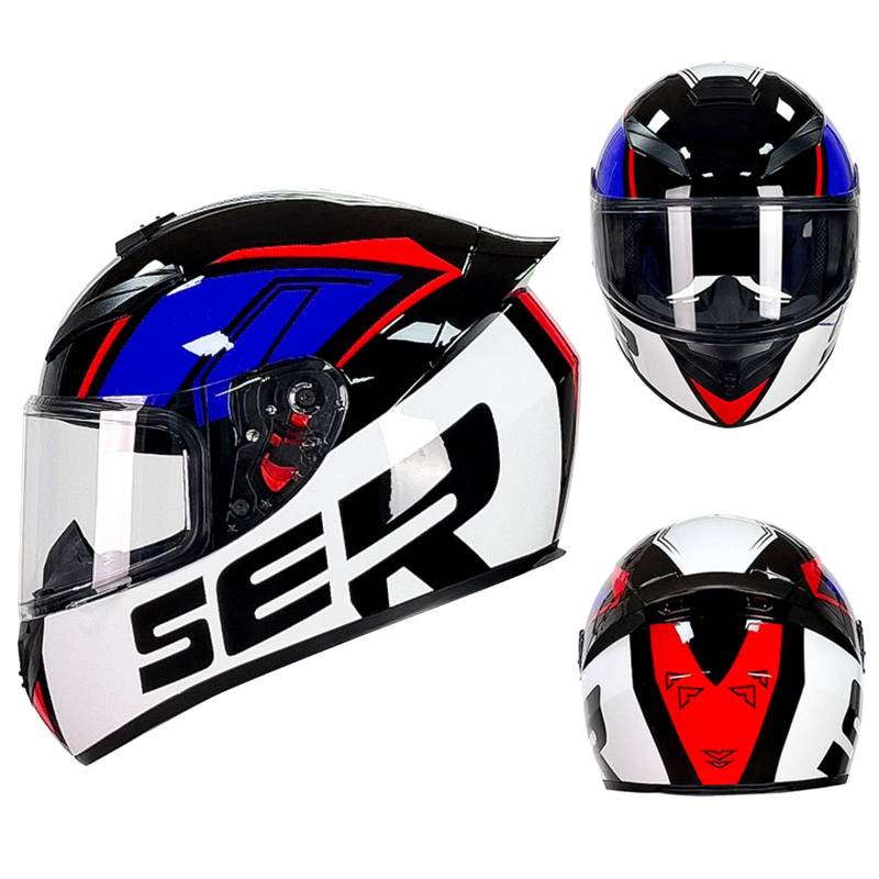 DriveNova Integralhelm mit Sonnenblende, Motorrad Helm Vollvisierhelm Mopedhelm für Herren Damen Atmungsaktiv DOT/ECE Zertifiziert von DriveNova