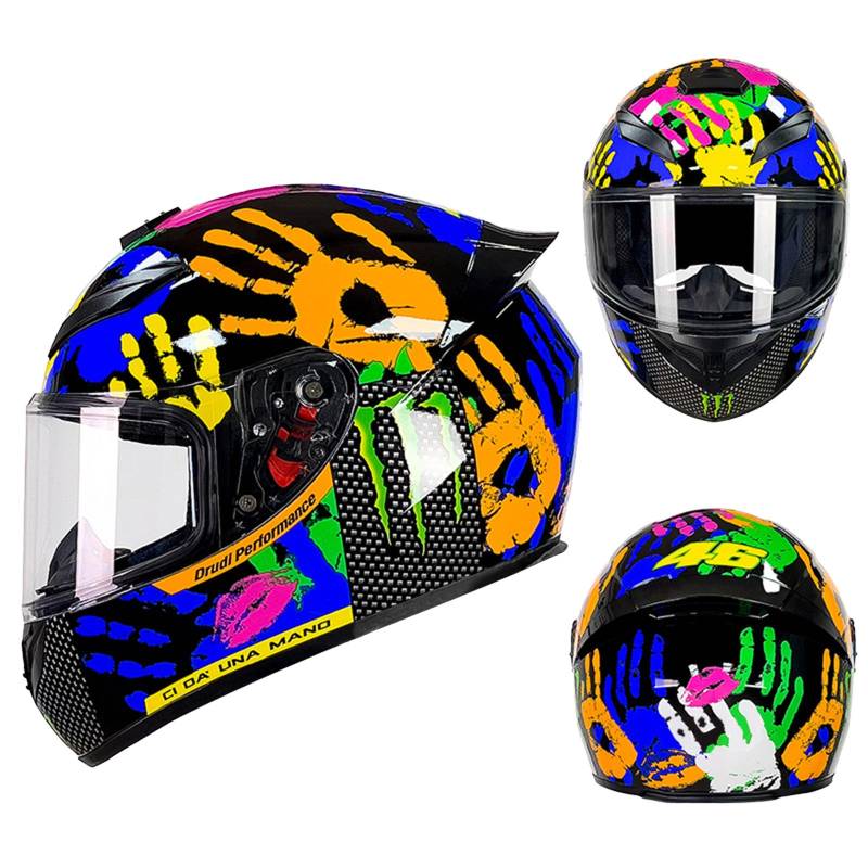 DriveNova Integralhelm mit Sonnenblende, Motorrad Helm Vollvisierhelm Mopedhelm für Herren Damen Atmungsaktiv DOT/ECE Zertifiziert von DriveNova