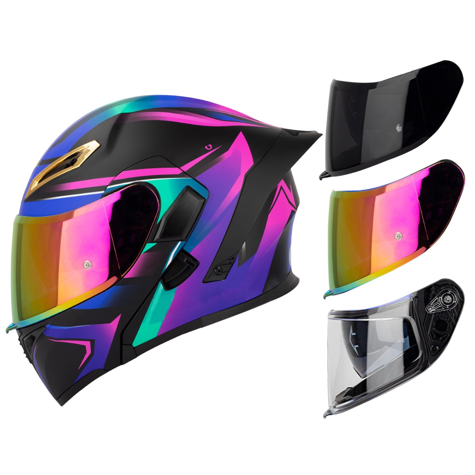 DriveNova Klapphelm Modularer Helm mit Doppelvisier, ECE/DOT Zertifiziert Motorrad Helm Integralhelm Jethelm für Erwachsene Damen und Herren DriveNova Klapphelm Modularer Helm mit Doppelvisier, ECE/DOT Zertifiziert Motorrad Helm Integralhelm Jethelm für Erwachsene Damen und Herren von DriveNova