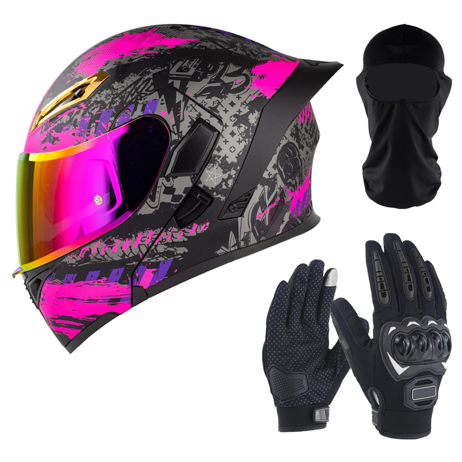 DriveNova Motorradhelm - Klapphelm Modularer Helm mit Doppelvisier, ECE/DOT Zertifiziert Motorrad Helm Integralhelm Jethelm mit Handschuhe Maske für Erwachsene Damen und Herren DriveNova Motorradhelm - Klapphelm Modularer Helm mit Doppelvisier, ECE/DOT Zertifiziert Motorrad Helm Integralhelm Jethelm mit Handschuhe Maske für Erwachsene Damen und Herren von DriveNova