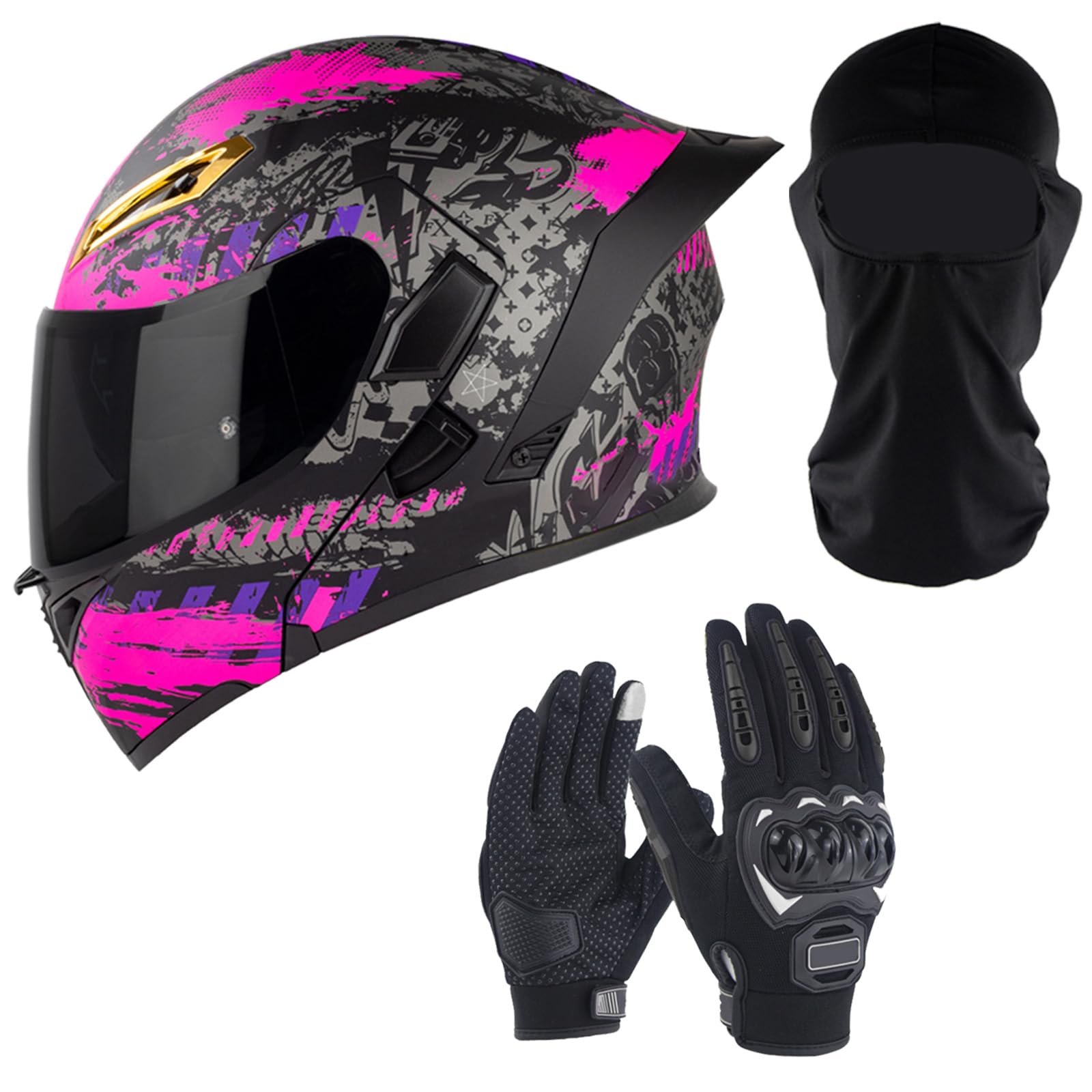 DriveNova Motorradhelm - Klapphelm Modularer Helm mit Doppelvisier, ECE/DOT Zertifiziert Motorrad Helm Integralhelm Jethelm mit Handschuhe Maske für Erwachsene Damen und Herren DriveNova Motorradhelm - Klapphelm Modularer Helm mit Doppelvisier, ECE/DOT Zertifiziert Motorrad Helm Integralhelm Jethelm mit Handschuhe Maske für Erwachsene Damen und Herren von DriveNova