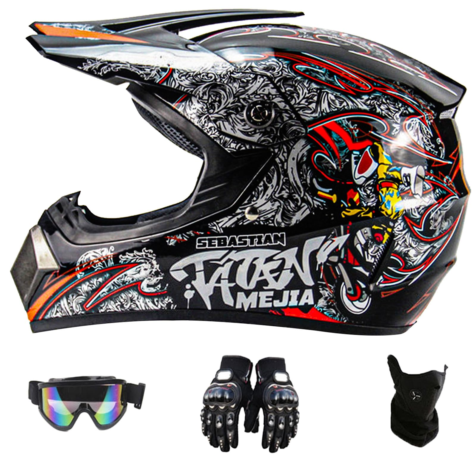 DriveNova Motocross MTB Helm Fullface mit Handschuhe Maske Brille, Erwachsener Motorrad Downhill Full Face Helm Downhill Motorradhelm Kinder ATV Motorradhelm Road Helm DOT Zertifiziert DriveNova Motocross MTB Helm Fullface mit Handschuhe Maske Brille, Erwachsener Motorrad Downhill Full Face Helm Downhill Motorradhelm Kinder ATV Motorradhelm Road Helm DOT Zertifiziert von DriveNova