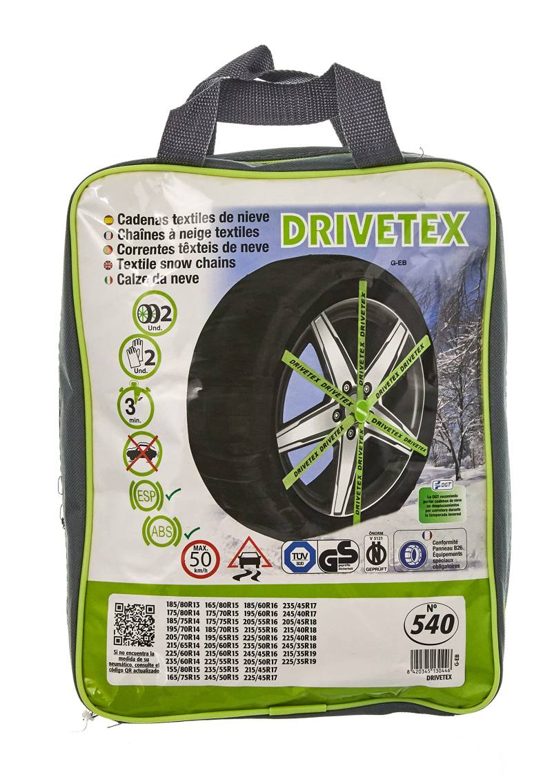 DRIVETEX -540 Set 2 Textilketten Auto Zulassung GS/TUV/ONORM V5121 von DRIVETEX