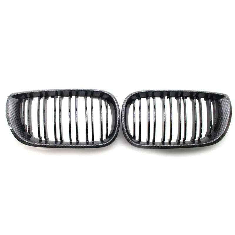 Front Kühlergrille Für E46 Limousine 4 Türen Für 3er 2002 2003 2004 2005 320i 325Xi 330Xi Vorne Mitte Schwarz Breite Niere Haube Kühlergrill Kühlergrill Vorne(Carbon-Fiber) von Drkxdt