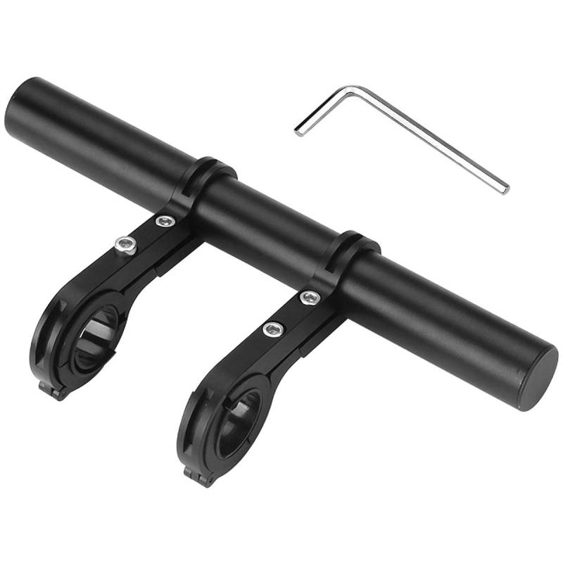Drwosm 20cm Aluminium Fahrrad Lenkerverlängerung Schwarz mit Halterung für Fahrrad Tacho Licht, Taschenlampe & mehr von Drwosm