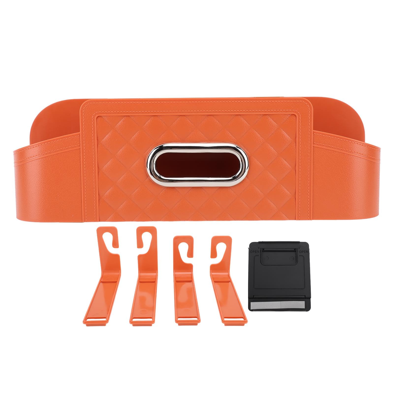 Dsacxixai Autoübergangssitz -Veranstalter des Rücksitzes, Multifunktionalorganisators, Regal Gaptasche mit integriertem Papiertuchhalter für die Reise und den täglichen Pendelverkehr (Orange) von Dsacxixai