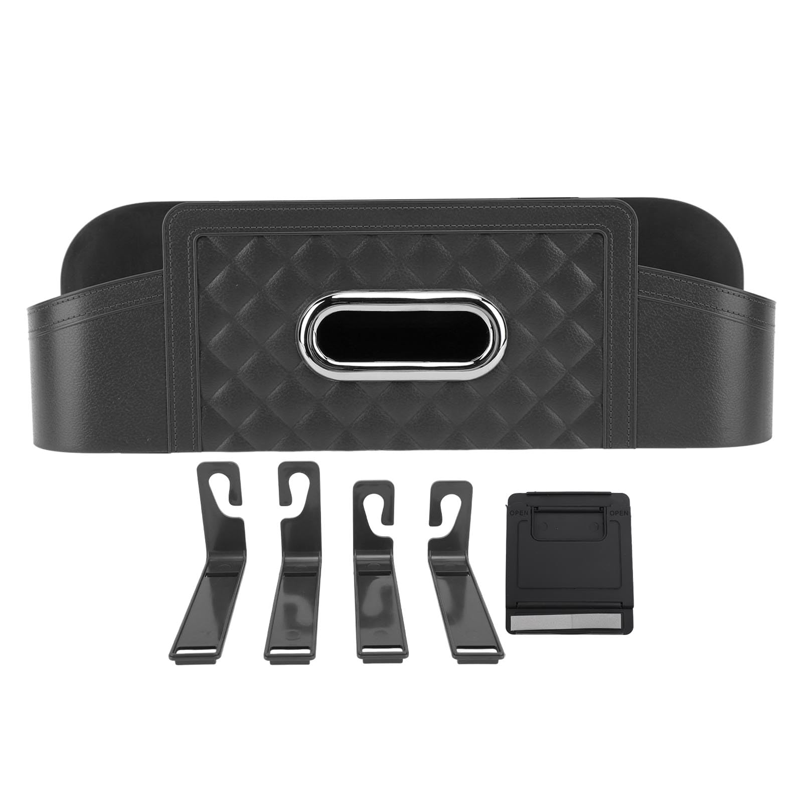 Dsacxixai Autoübergangssitz -Veranstalter des Rücksitzes, Multifunktionalorganisators, Regal Gaptasche mit integriertem Papiertuchhalter für die Reise und den täglichen Pendelverkehr (Schwarz) von Dsacxixai