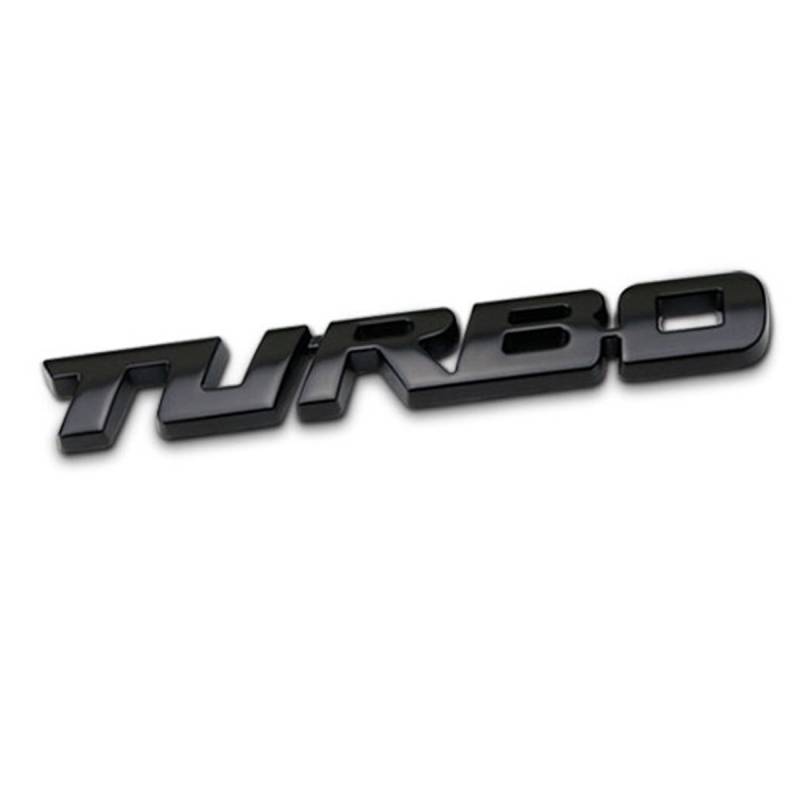 DSYCAR 3D Metall Auto Dekoration Metallkleber TURBO Lkw Auto Abzeichen Emblem Aufkleber für Universal Cars Moto Bike Auto Styling Dekorative Zubehör (TURBO-Schwarz) von Dsycar