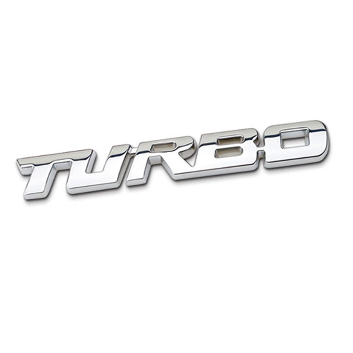 DSYCAR 3D Metall Auto Dekoration Metallkleber TURBO Lkw Auto Abzeichen Emblem Aufkleber für Universal Cars Moto Bike Auto Styling Dekorative Zubehör (TURBO-Silber) von Dsycar