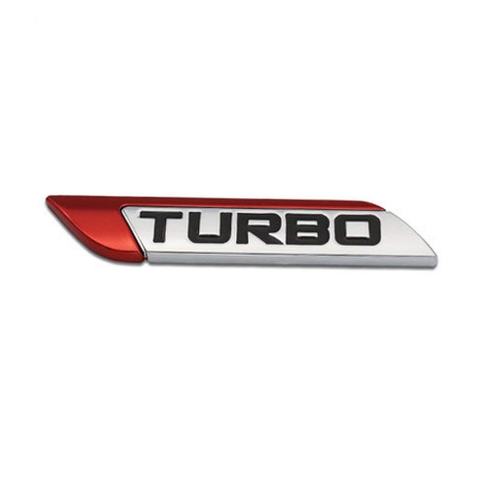 DSYCAR 3D Metall TURBO Turbocharged Auto Aufkleber Logo Emblem Abzeichen Aufkleber Aufkleber Auto Styling DIY Dekoration Zubehör für Universal Cars Moto Fahrrad Auto Styling Dekorative Zubehör (Rot) von Dsycar