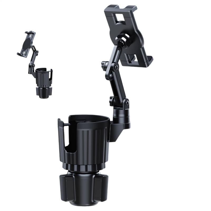 Dtaigou 2 in 1 Getränkehalter Telefonhalter, 2 in 1 Cup Expander mit Telefonhalter für Auto, Multifunktionales Getränkeregal für Auto Fahrzeug Wasserflasche Aufbewahrung Damen Herren von Dtaigou